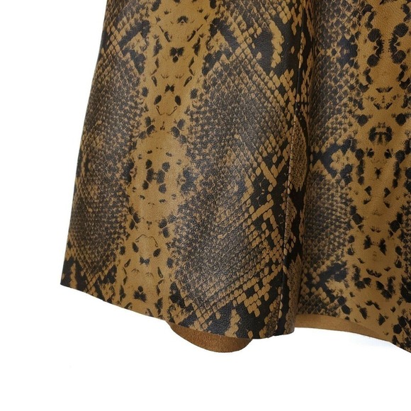 Veda Leather Skirt Medium Python Snake Animal Print Above Knee Side Zip Mini - Picture 4 of 8